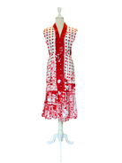 TRIOLOGIE | Kopitiam (R/W) Button Up Dress With Ruffles
