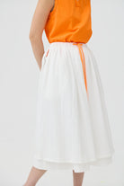 3EIGHTH | Futae Skirt In White Seersucker