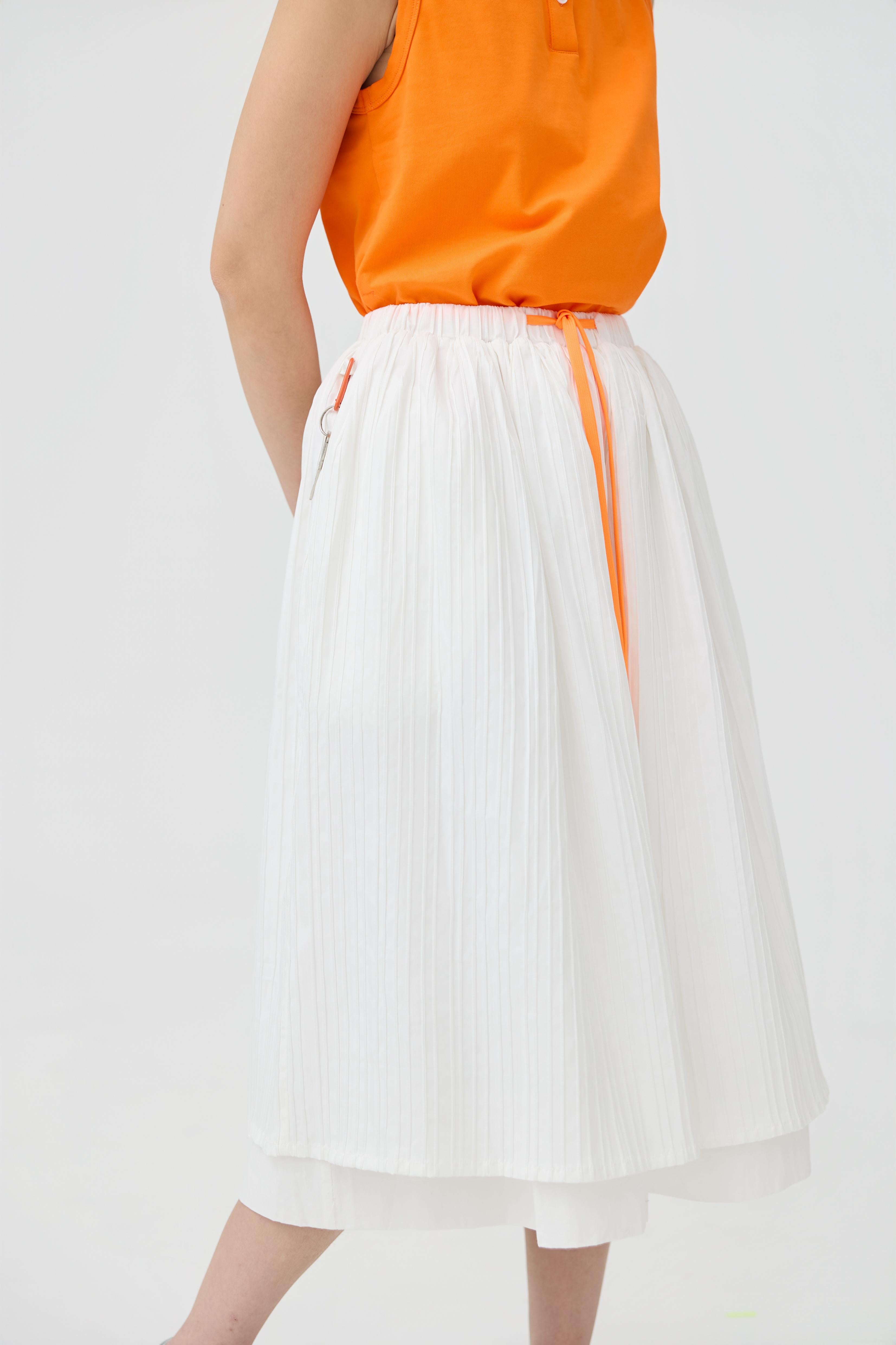 3EIGHTH | Futae Skirt In White Seersucker