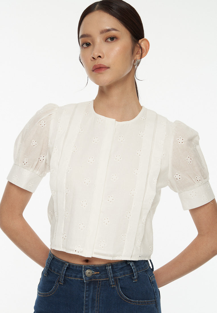 DRESSINGPAULA | Broderie Anglaise Short Sleeve Top