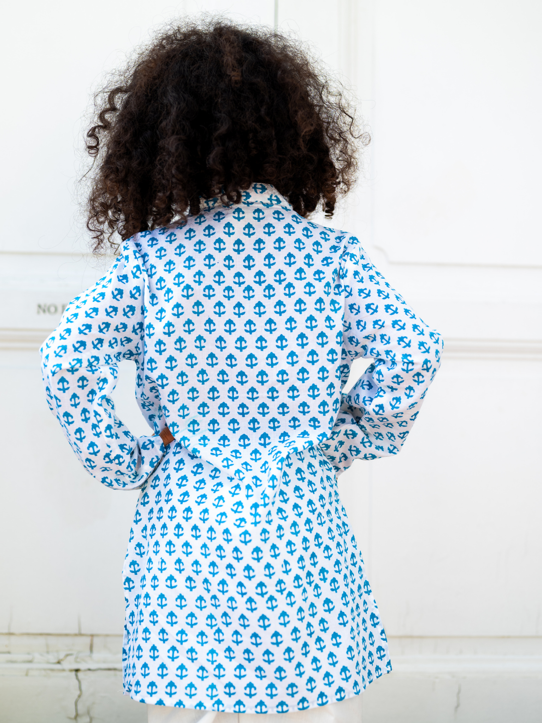 NIMBU | Anchor Blue Handblock Cotton Kurta Pajama