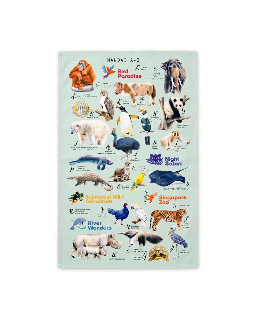 MANDAI WILDLIFE GROUP | MANDAI x SINGLAPA A-Z Tea Towel