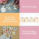 NIMBU | Chunky Wooden Puzzle - Feed the Animals