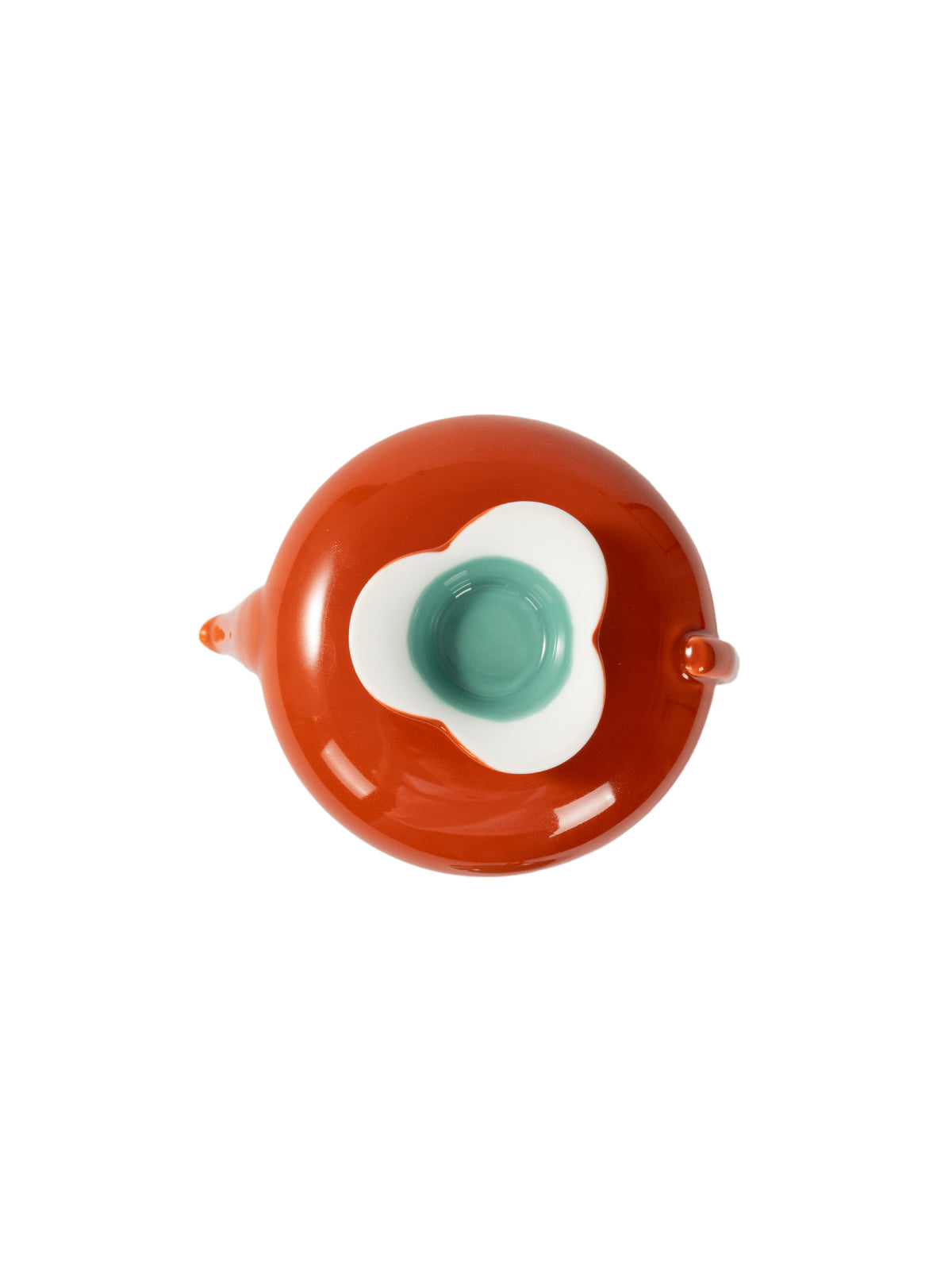 CRAFILAB | Brick Red & Turquoise Round Teapot