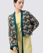 STUDIO QILING | Kitsune Teal Desert Reversible Cropped Kimono
