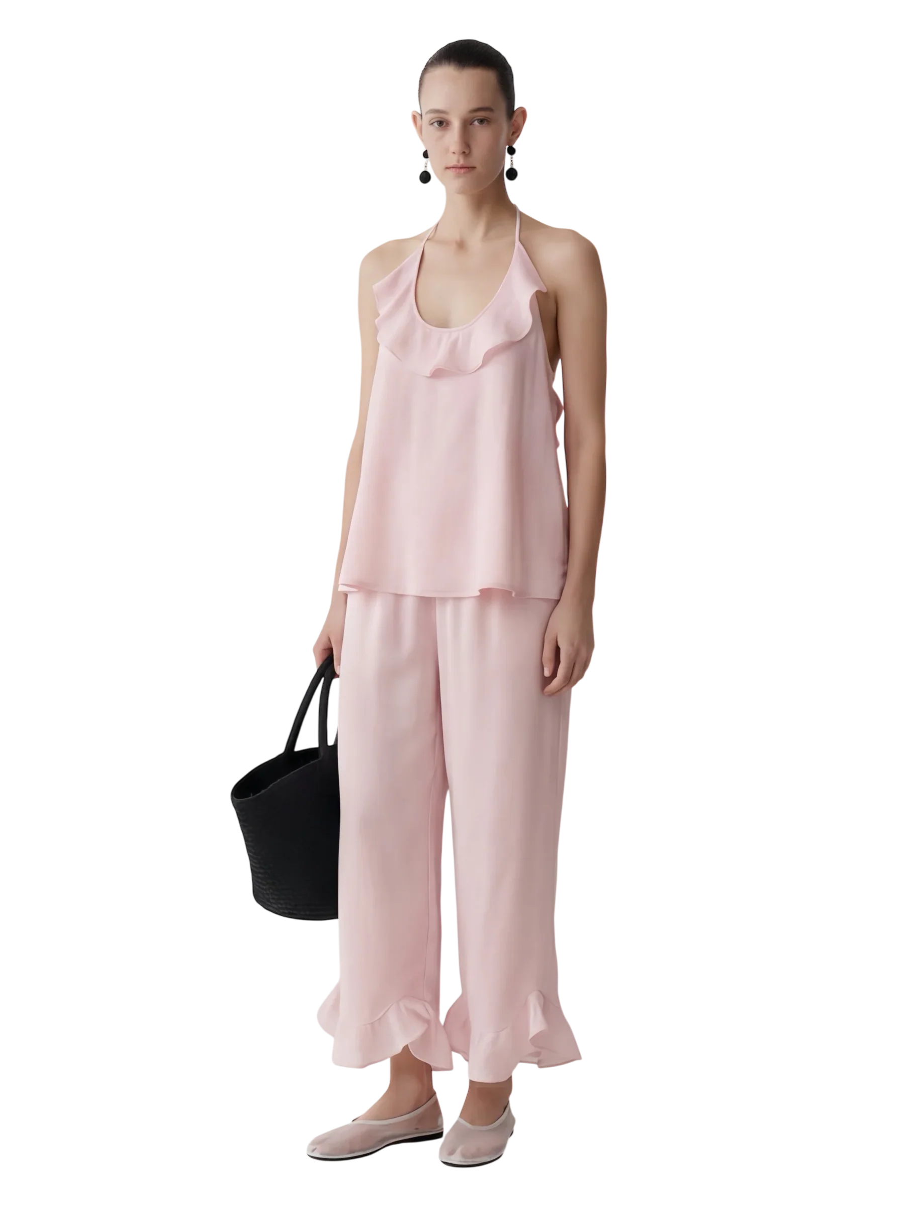 LAYERPLAN | Ara Ruffle Hem Tencel-Linen Pants