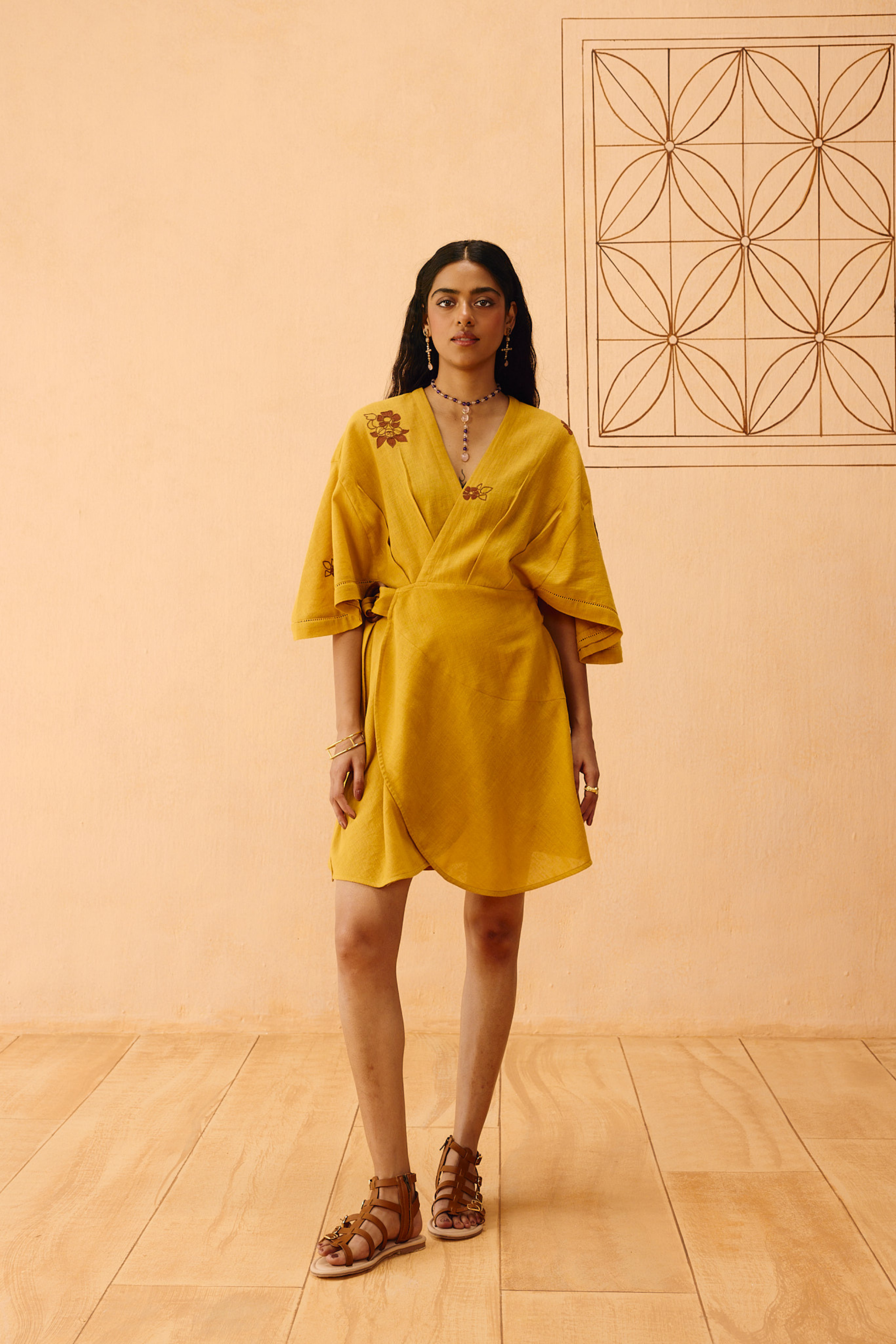 SUI | Glowing Garden Handspun Handwoven Organic Cotton Wrap Dress