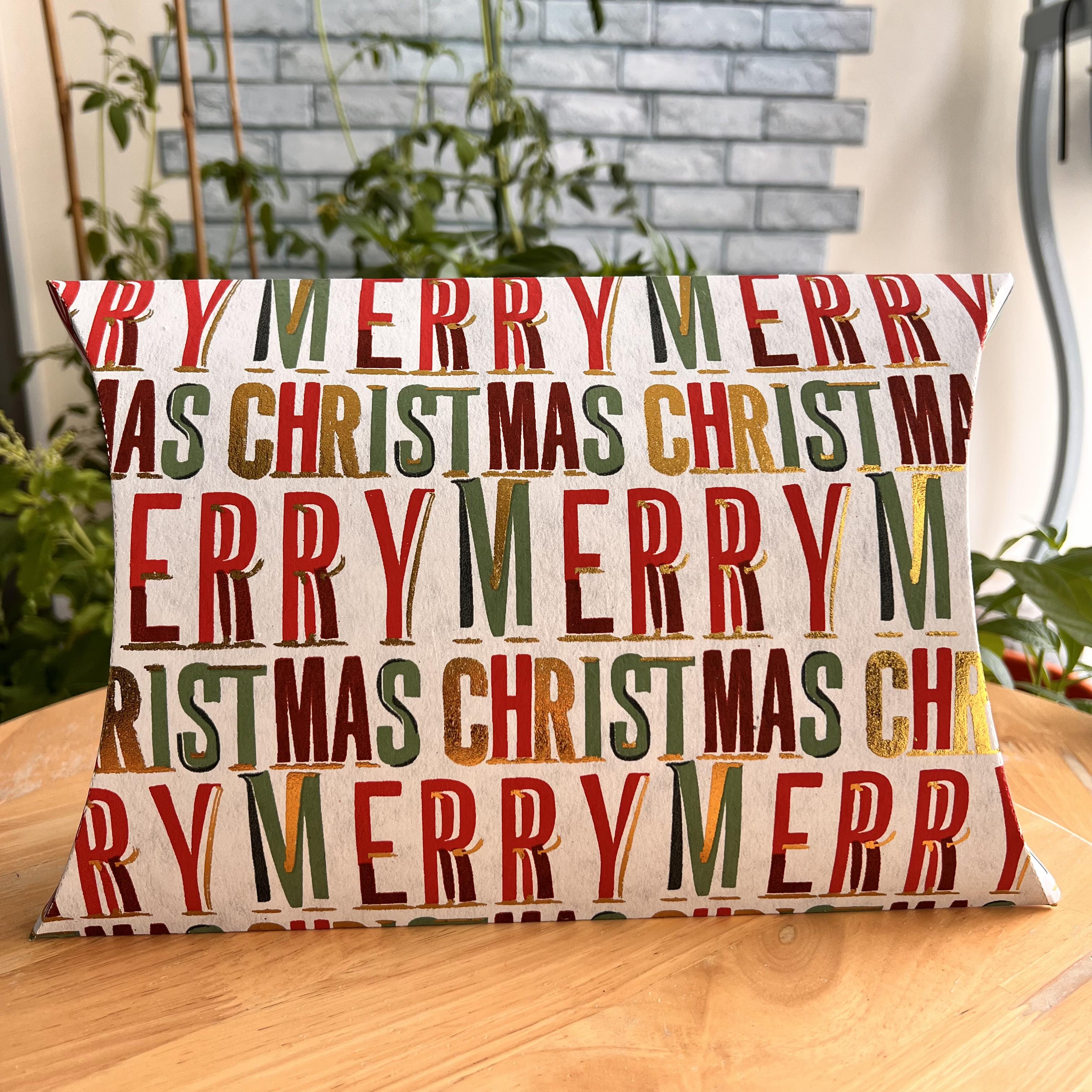 PURPLE & PURE | Christmas Festive Pillow Box - Handmade