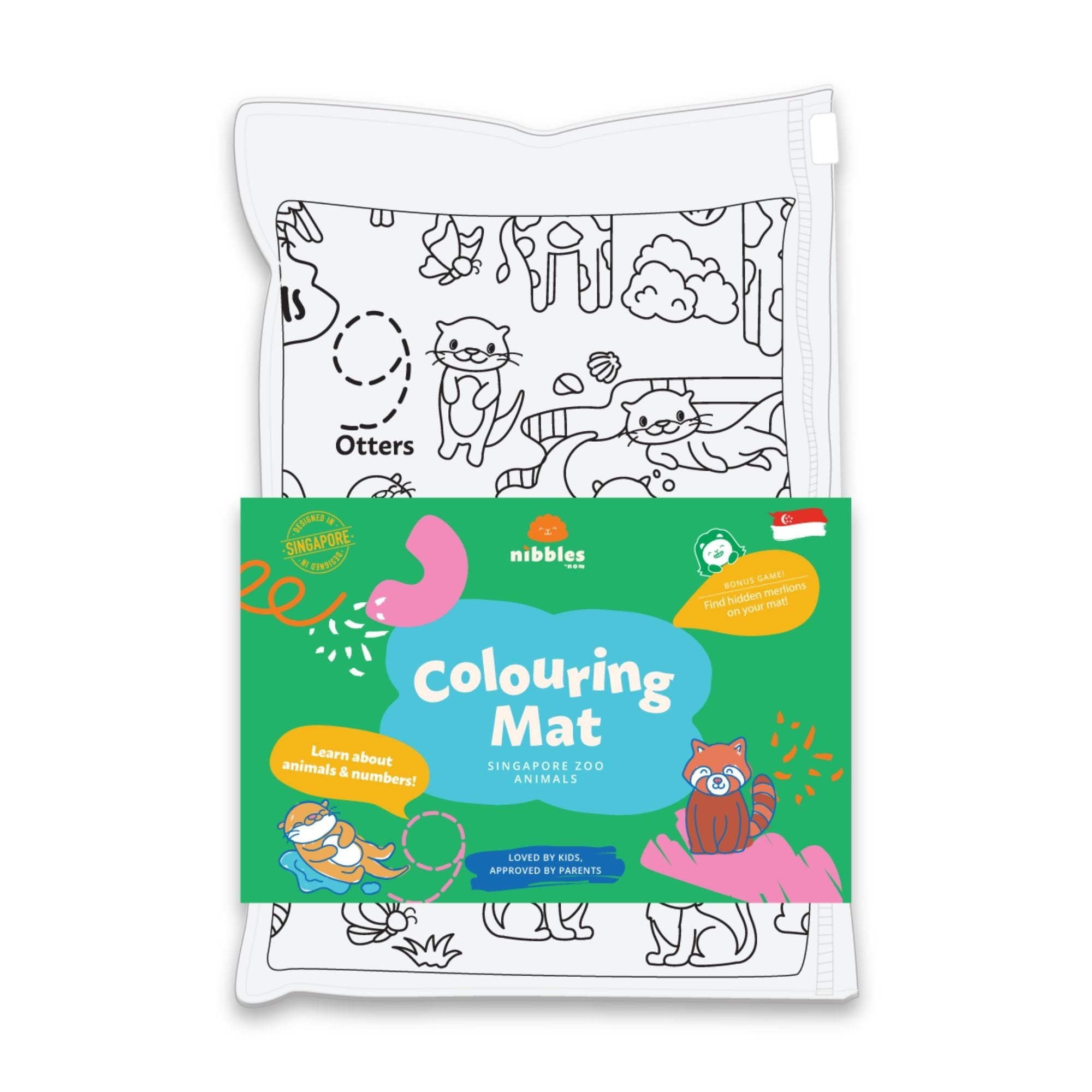 NOM | Nibbles by Nom SG Zoo Silicone Colouring Mat