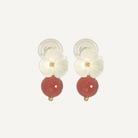 THE ANTECEDANT STORE | E - Floral Series Red Agate Earrings