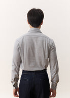 HOUSE OF ANON | Theo Spread Collar Long Sleeve Polo, Pique