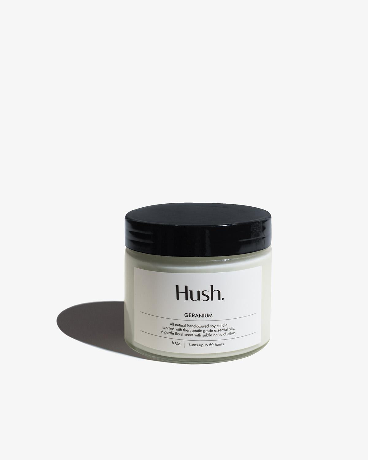 HUSH CANDLE | Geranium Essential Oil Candle 8oz