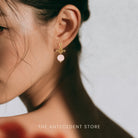 THE ANTECEDENT STORE | Auspicious Ruyi Knot With Rose Quartz Earrings
