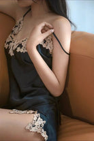 BELLS & BIRDS | Florentine Mulberry Silk Cami Set (Black)