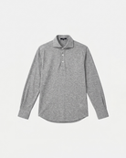 HOUSE OF ANON | Theo Spread Collar Long Sleeve Polo, Pique