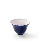 CRAFILAB | White Jade Clay Porcelain - Sapphire Blue - Faceted Flower Teacup