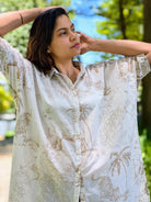 NIMBU | Hi-Lo Amazon Gold Womens Oversize Shirt in White