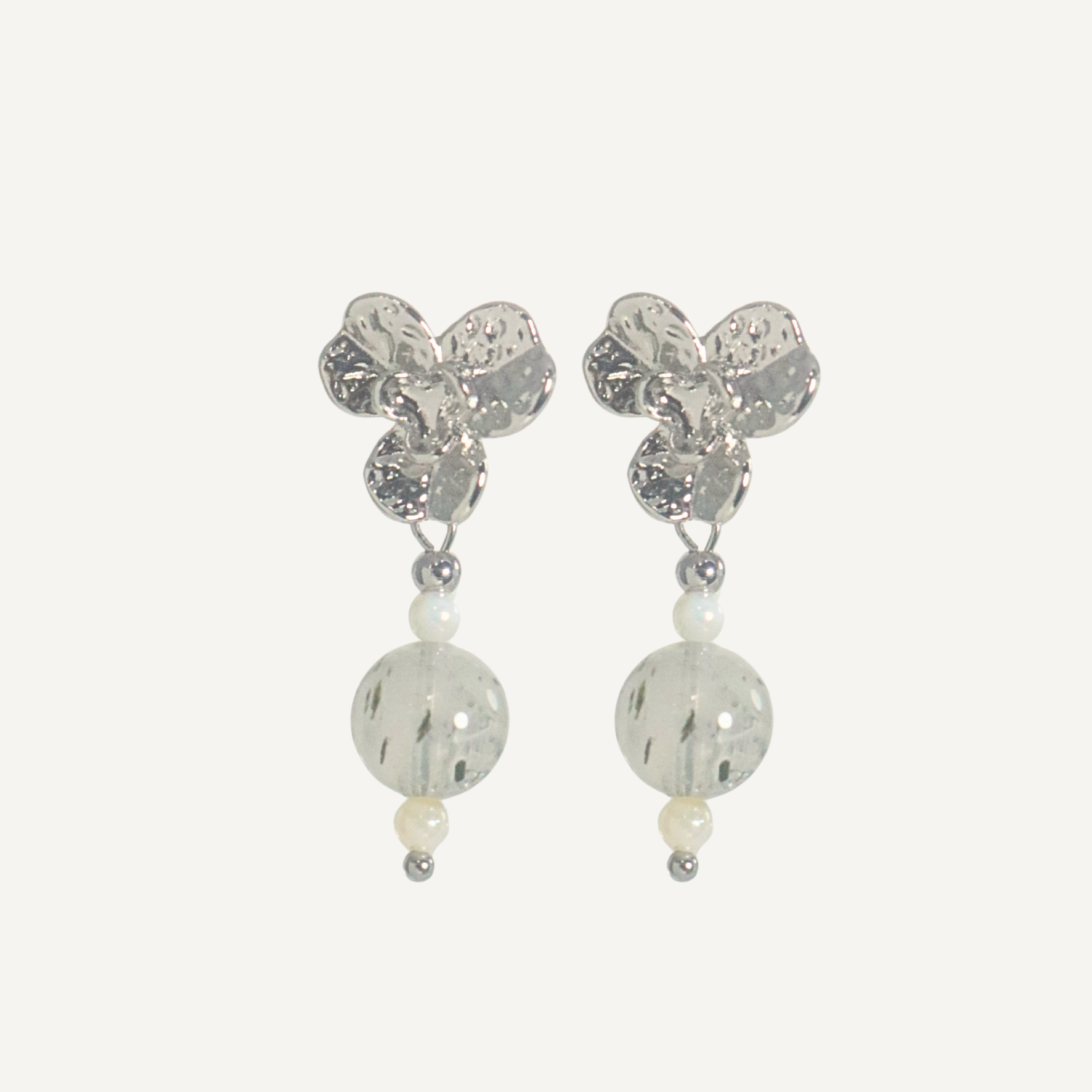 THE ANTECEDANT STORE | E - Silver Orchid Tourmalinated Quarts Earrings