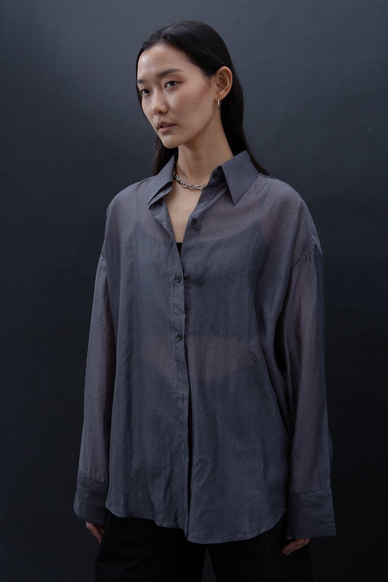 SAERO COLLECTIVE | Malgeun Tencel Shirt | Slate Grey