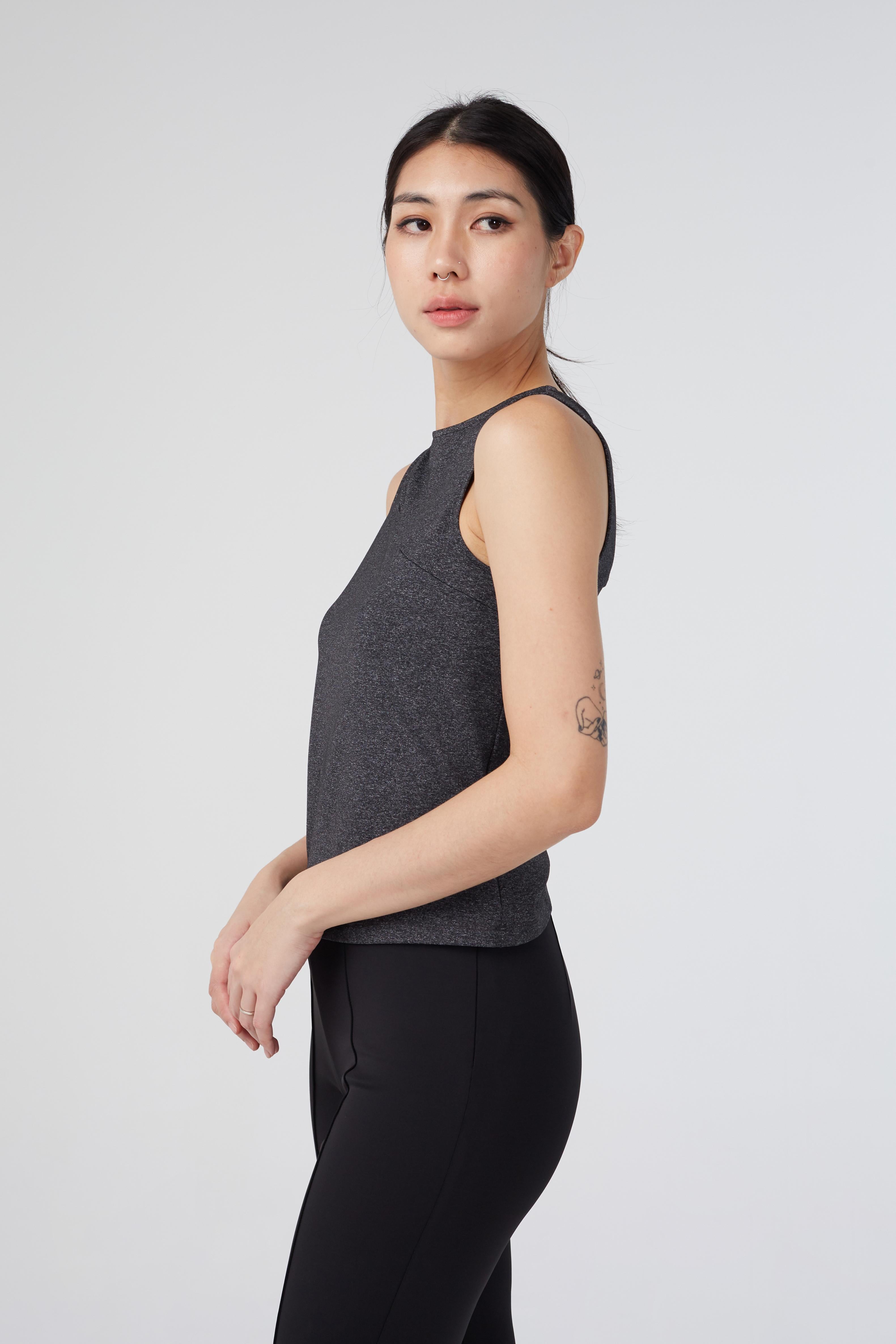 AS INTENDED | BETH Cutout Top In Heather Grey