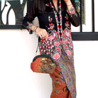 COCOONESE | Round Crossbody Bag With Wooden Frame - Moonlit Garden