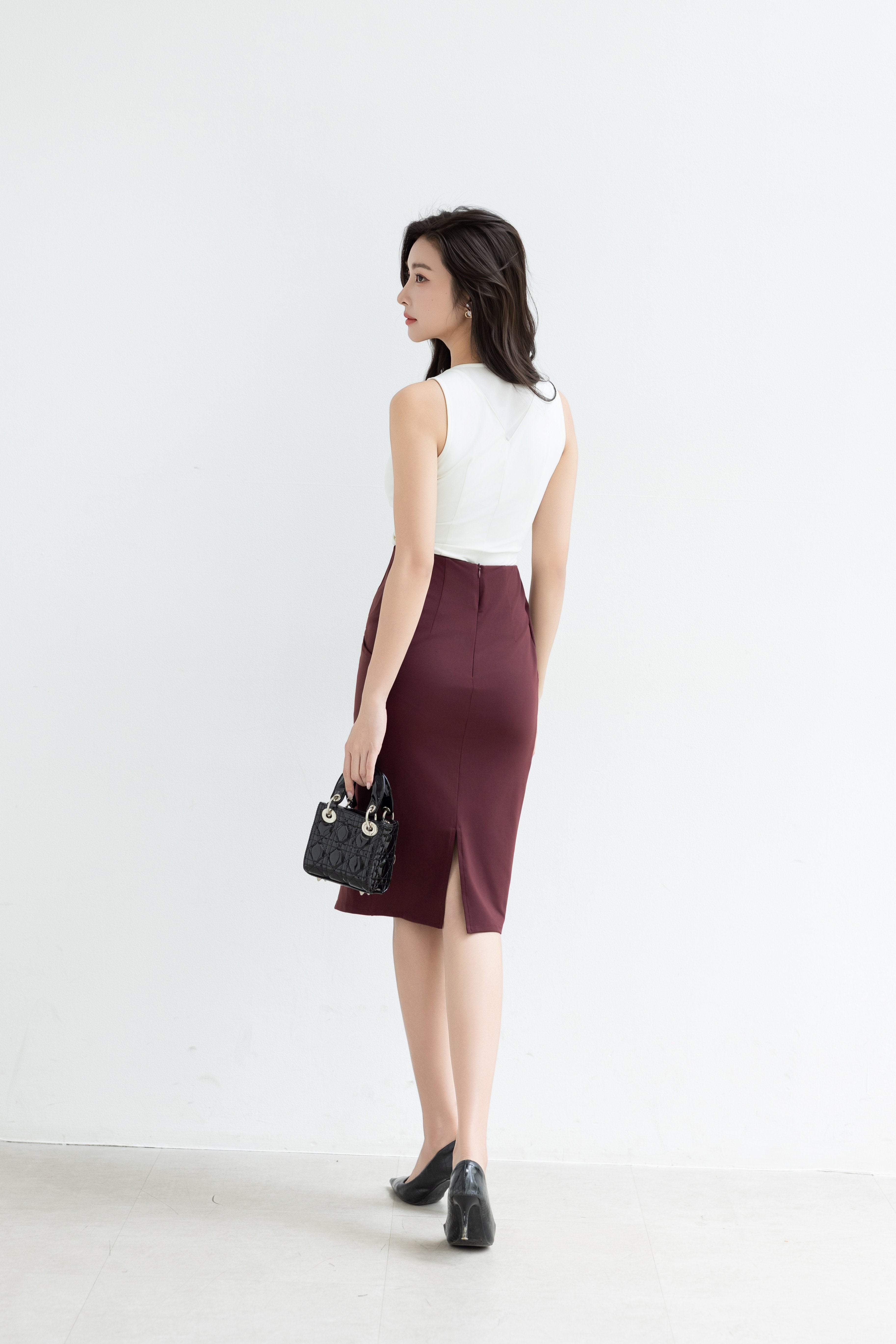 AS INTENDED | MAVE Pencil Skirt | Red Wine