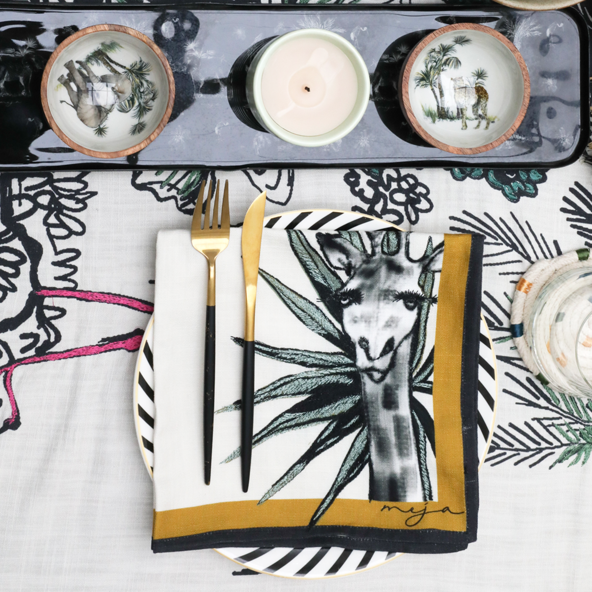 MEJA | The Show Of Safari Animal Napkins (Set Of 2)