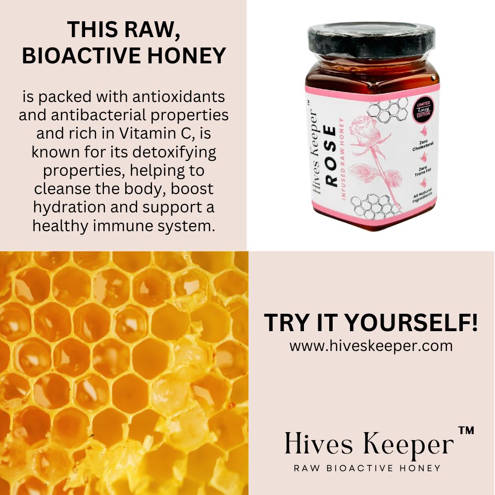 HIVES KEEPER | Infused Raw Honey (with Gift Box) - Rose Infused Raw Honey (Limited Honey Edition)
