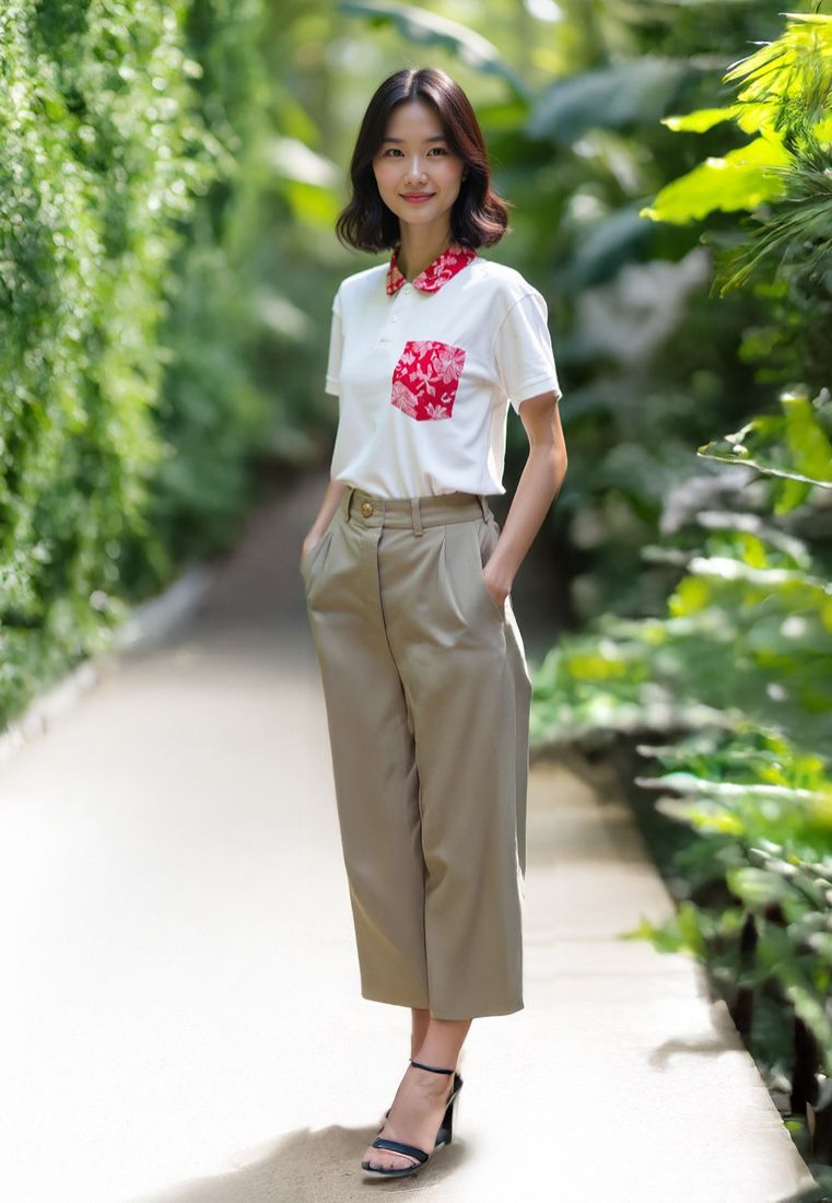 ANS.EIN | PERANAKAN PAWS Unisex Adult White Polo Shirt
