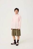3EIGHTH | Oki Scarf Collar Top in Sakura Pink