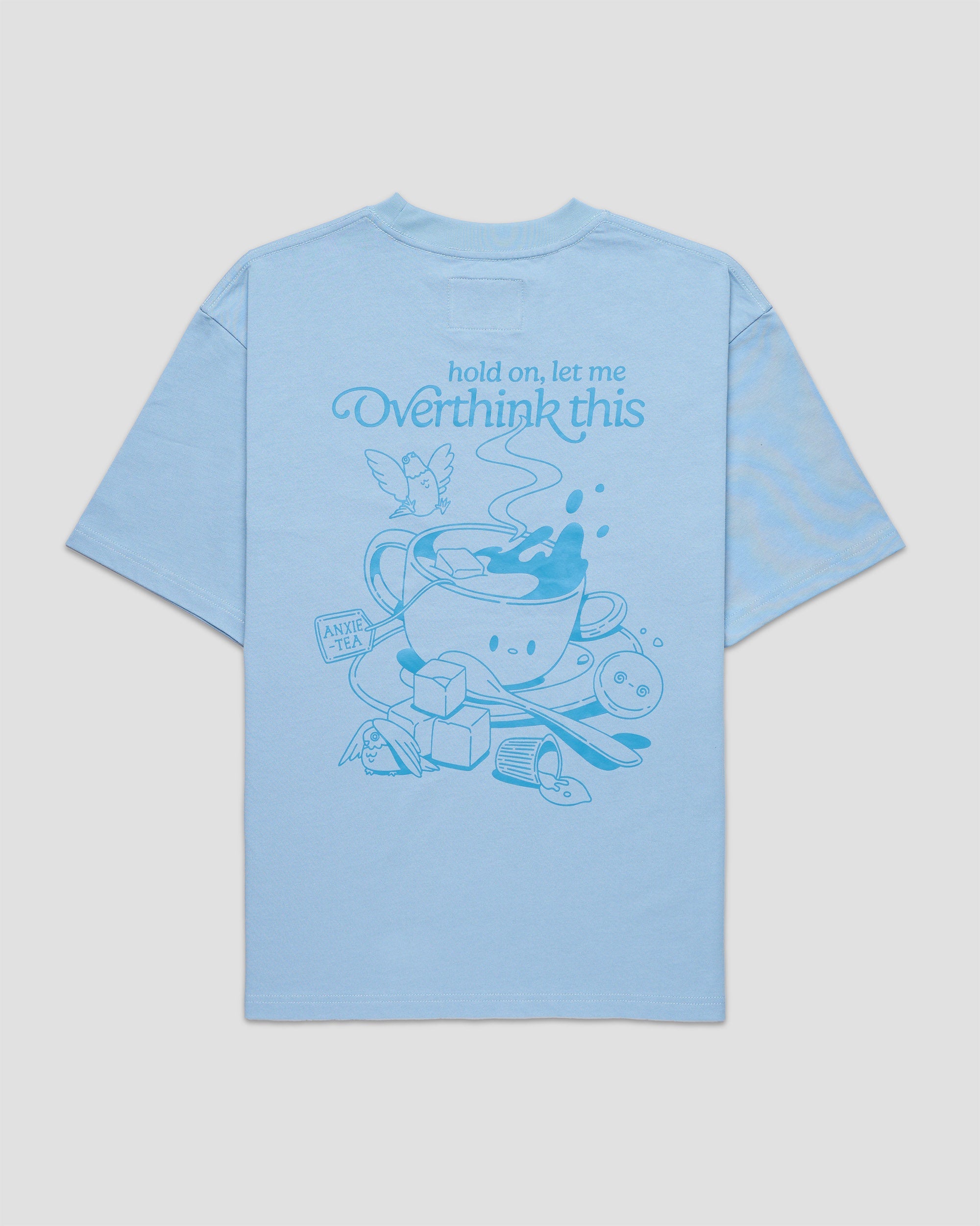 TALKING TOES | Brewing Anxie-Tea Oversized Tee - Puddle Blue