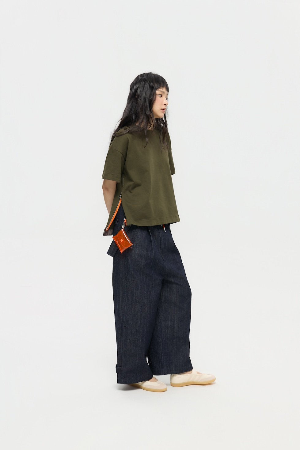 3EIGHTH | SOKKO Zip Tee in Olive Fig