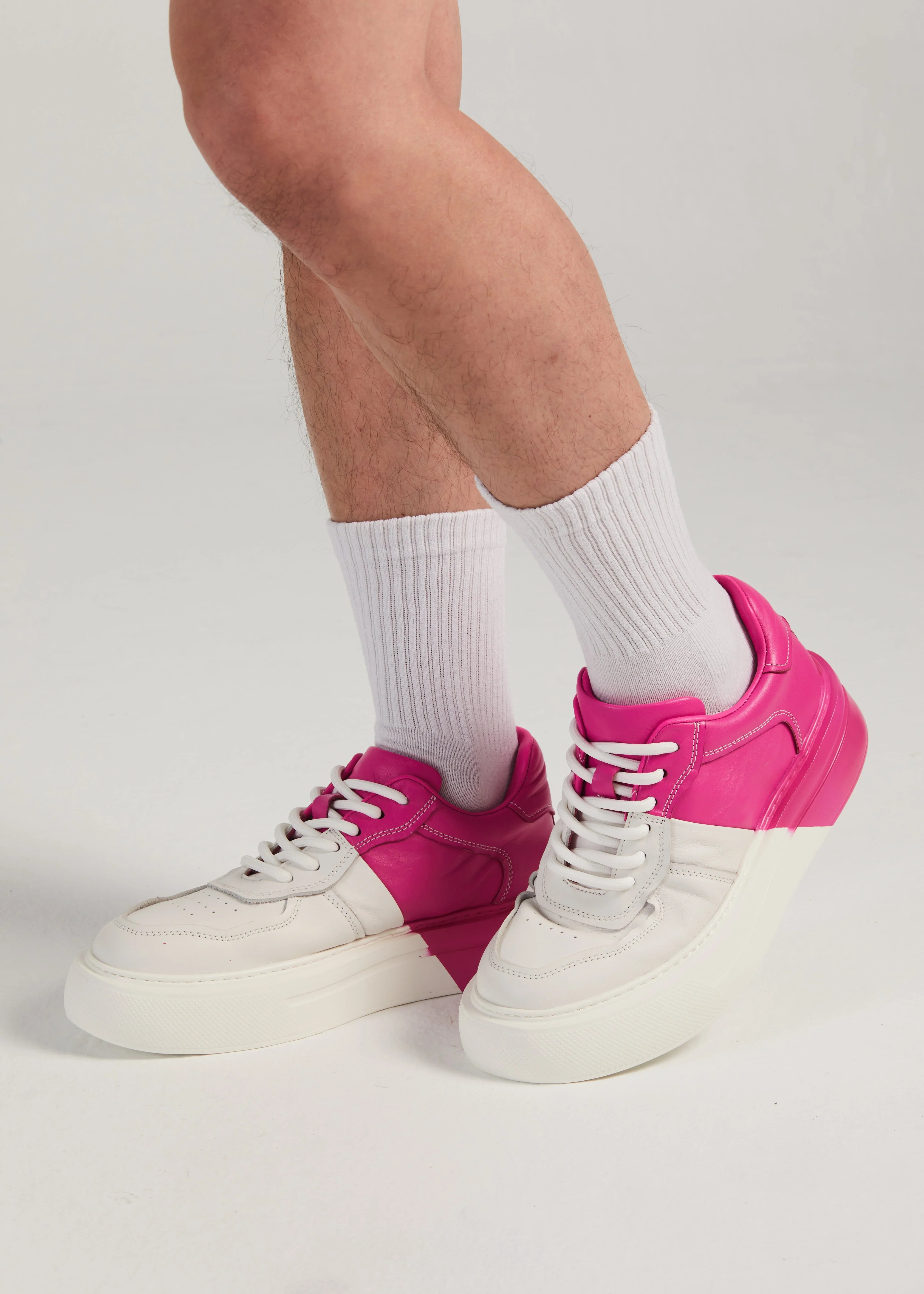 PROJECTWEAR | Fergie Dual Colour Leather Sneaker Pink
