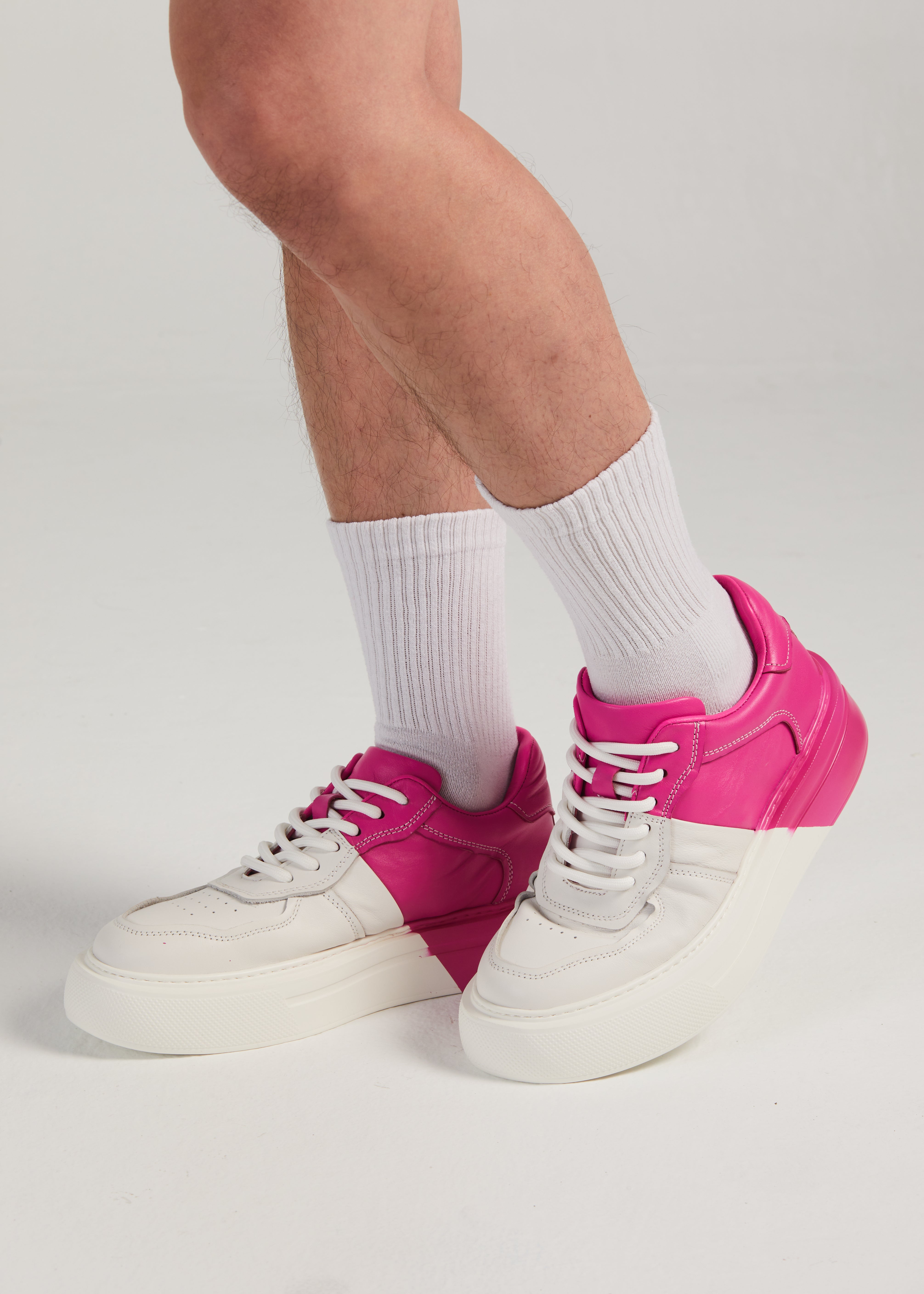 PROJECTWEAR | Fergie Dual Colour Leather Sneaker Pink