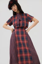 3EIGHTH | Ginrin Skirt In Red Tartan Double Gauze