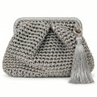 DESTI SAINT | Metallic Weave Clutch | Silver