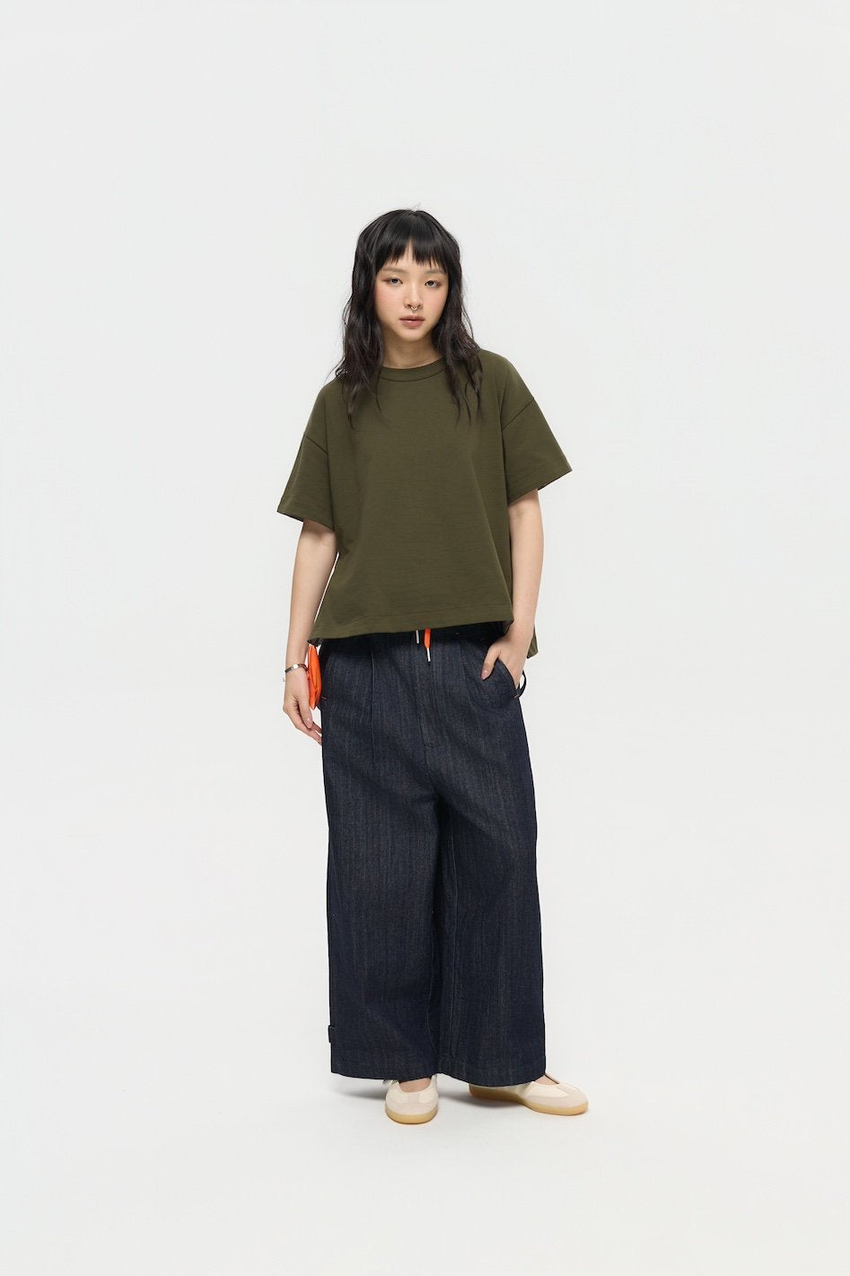 3EIGHTH | SOKKO Zip Tee in Olive Fig