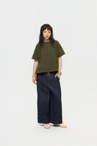 3EIGHTH | SOKKO Zip Tee in Olive Fig