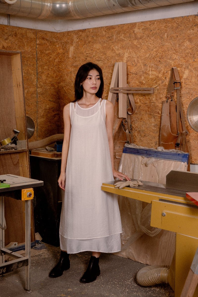 SAERO COLLECTIVE | Mok Textured Dress | White