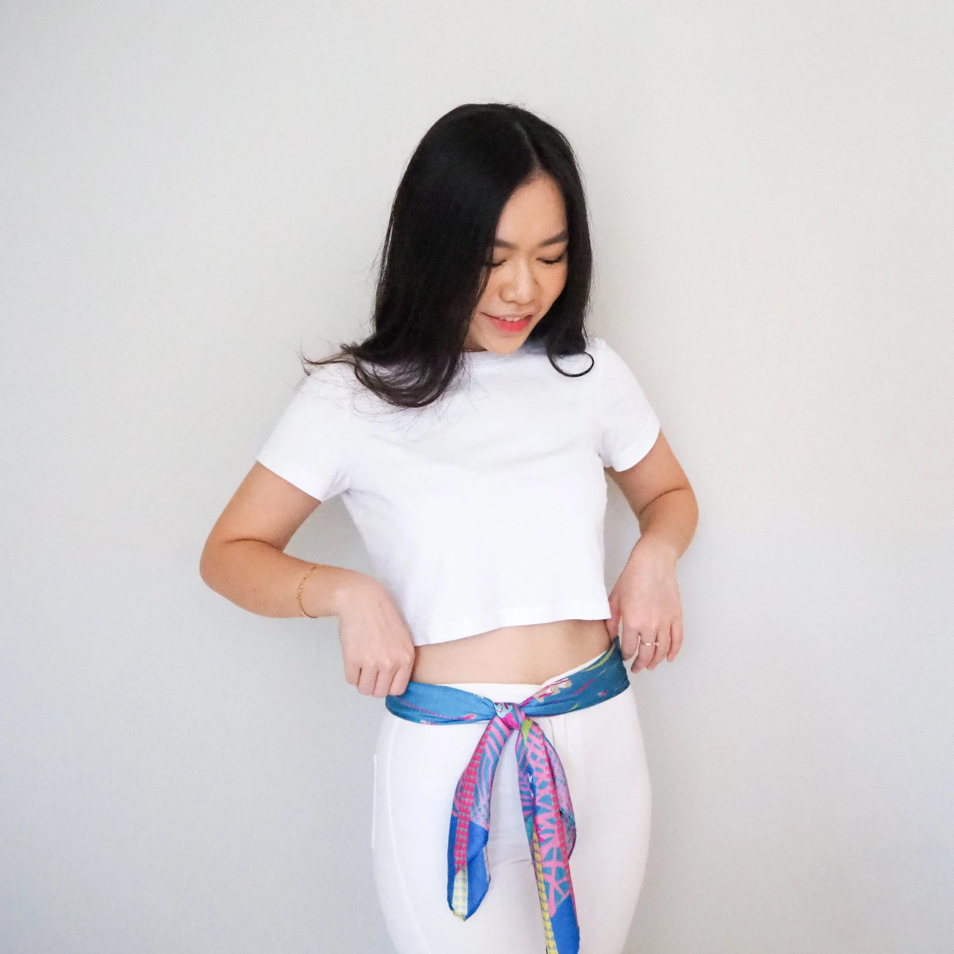 BINARY STYLE | Dragons On Singapore Water Silk Square Scarf 87X87 cm