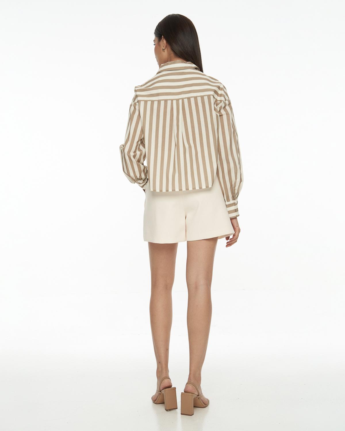 DRESSINGPAULA | Cotton Striped Crop Shirt