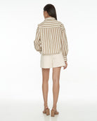 DRESSINGPAULA | Cotton Striped Crop Shirt