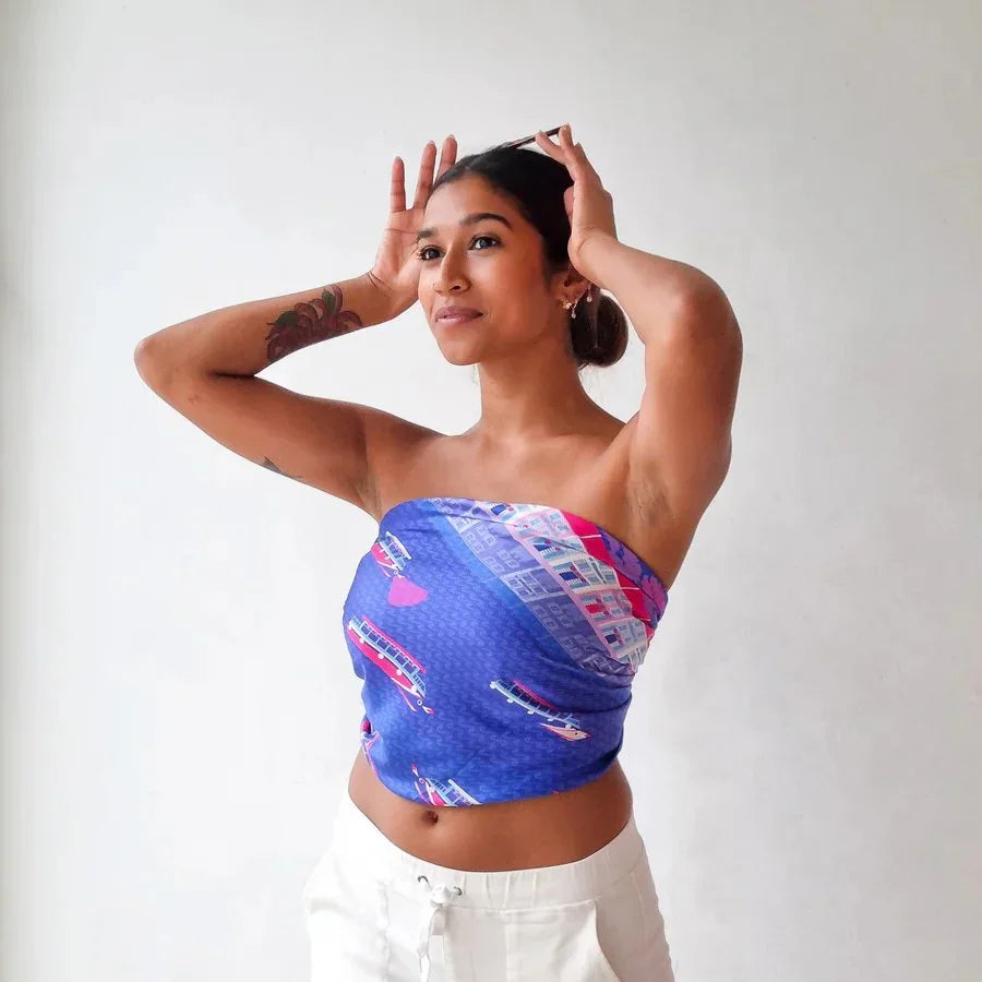 BINARY STYLE | Night At Singapore Quay 100% Premium Silk Scarf
