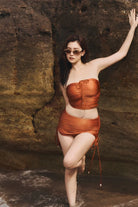 HÁI THE LABEL | Stacey x HAI | Monte Carlo Ruched Skirt Bottom | Peruvian Amber