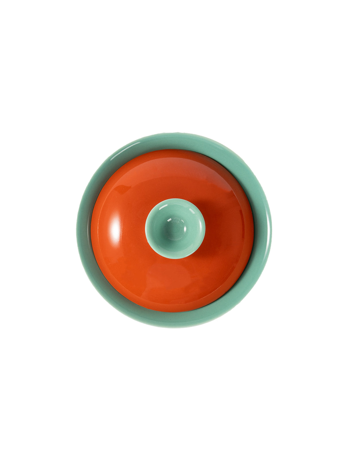 CRAFILAB | Brick Red & Turquoise Lucky Lidded Bowl