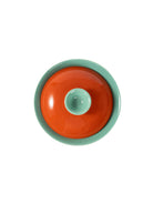 CRAFILAB | Brick Red & Turquoise Lucky Lidded Bowl