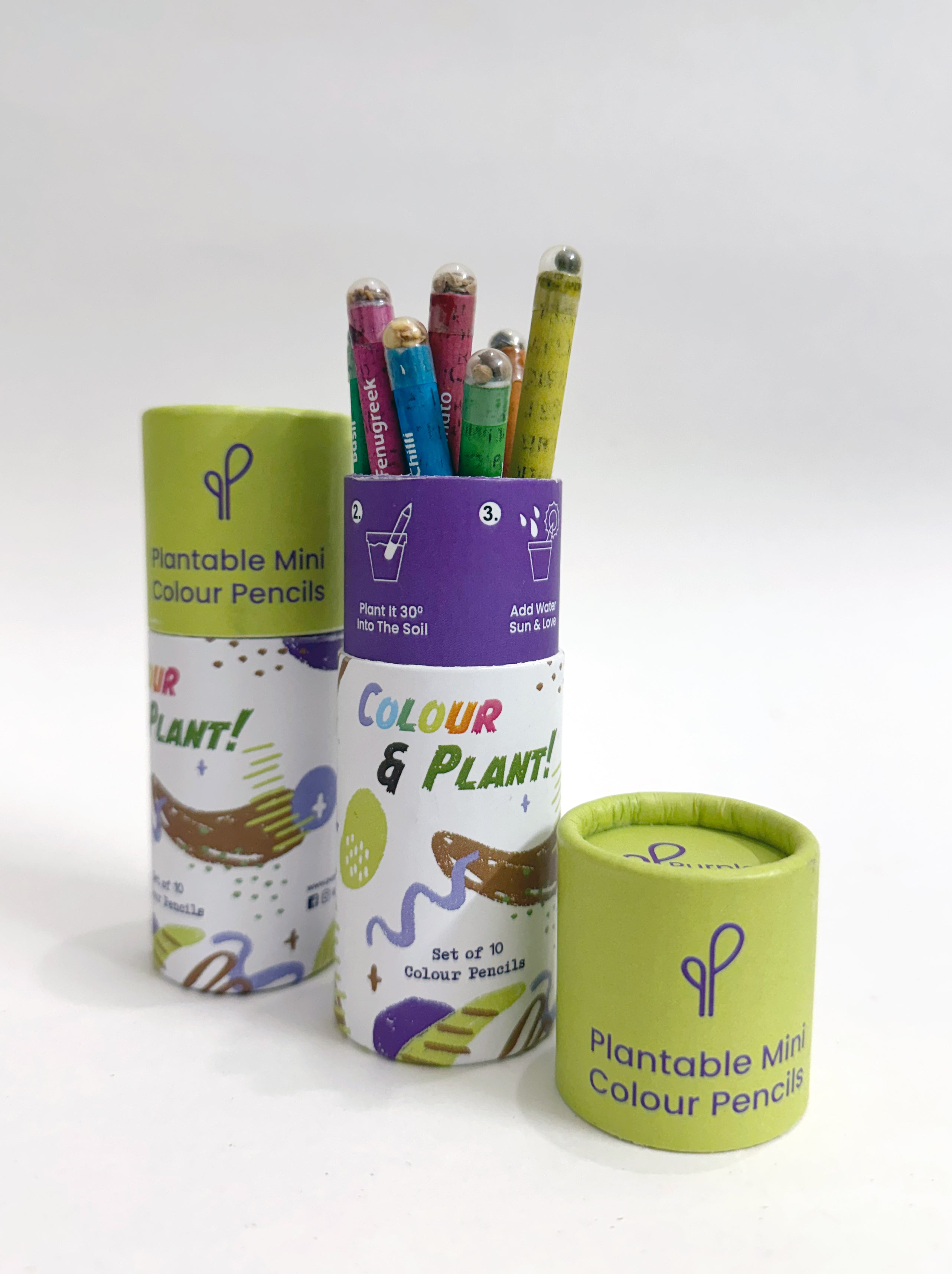PURPLE AND PURE | Plantable Seed Coloured Pencils (Set of 10)