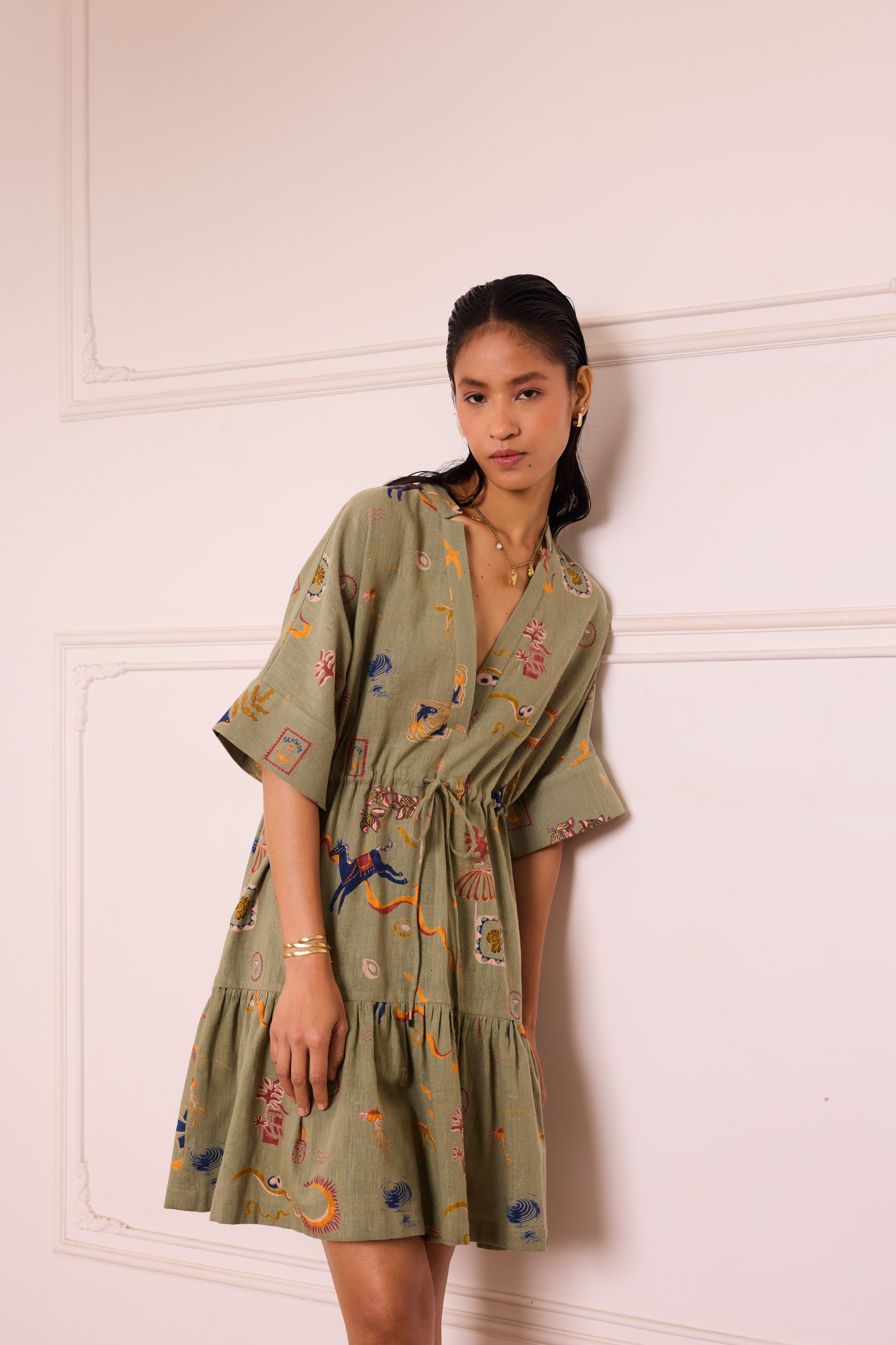 SUI | Seaside Bloom Handspun Handwoven Organic Cotton Dress