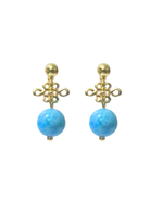 THE ANTECEDENT STORE | E - Rue Auspicious Knot Earrings - Blue Kyanite