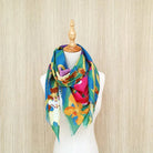 BINARY STYLE | Orchidea Blue Cotton Scarf